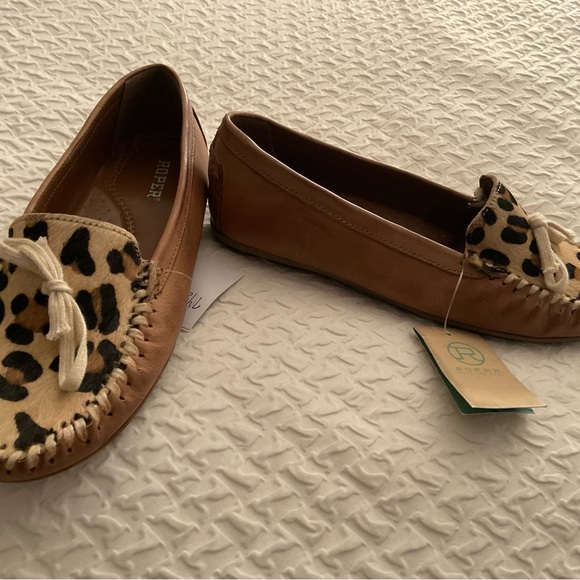ROPER MOCCASINS LOAFERS FLATS LEOPARD SLIP ONS - Picture 4 of 4